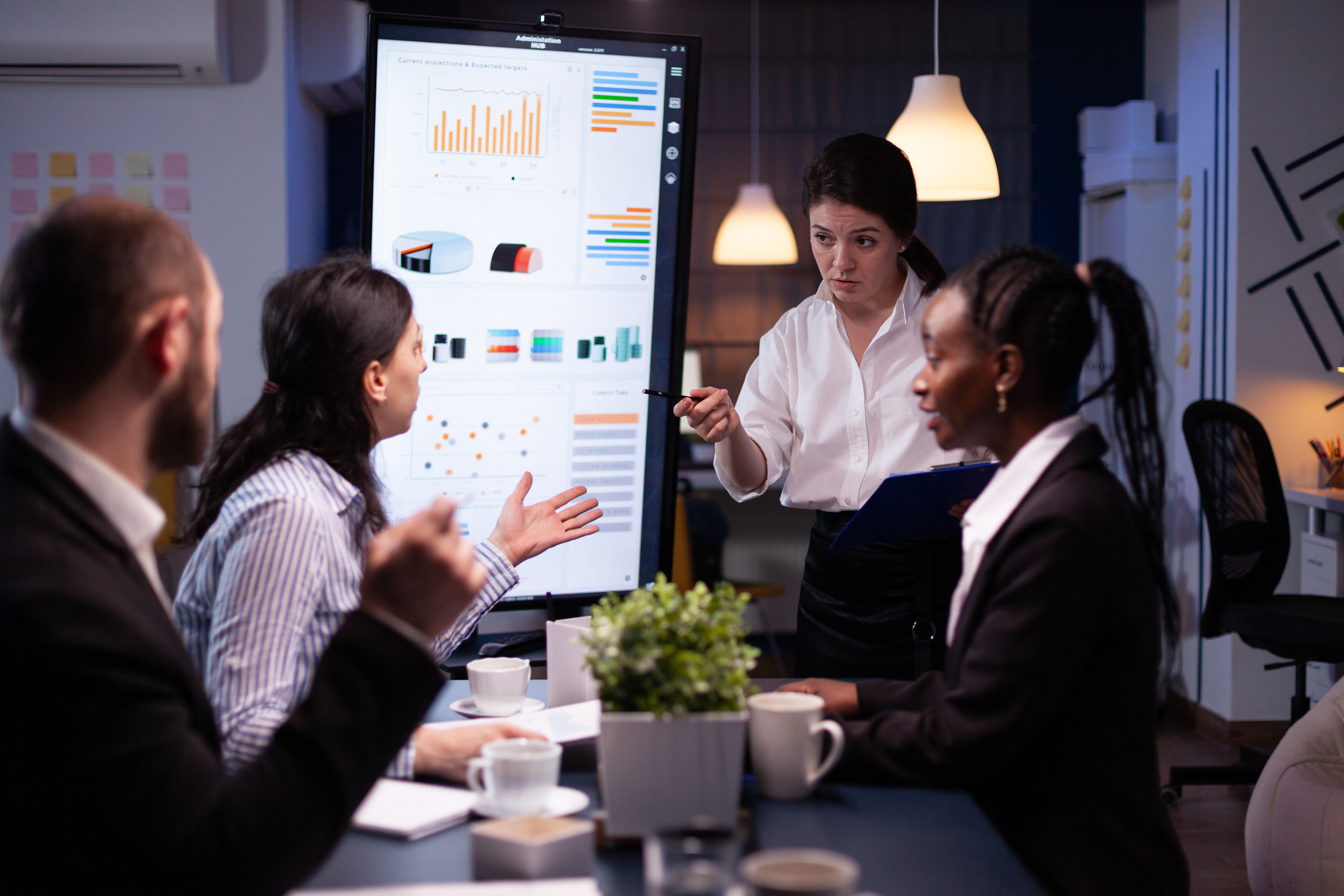 Business team reviewing ERP reporting and data modernization outcomes